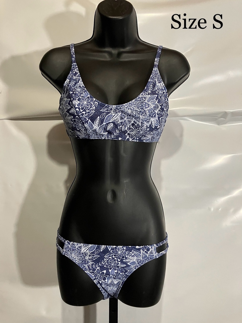 Women’s Navy Floral Bikini Set - Size S